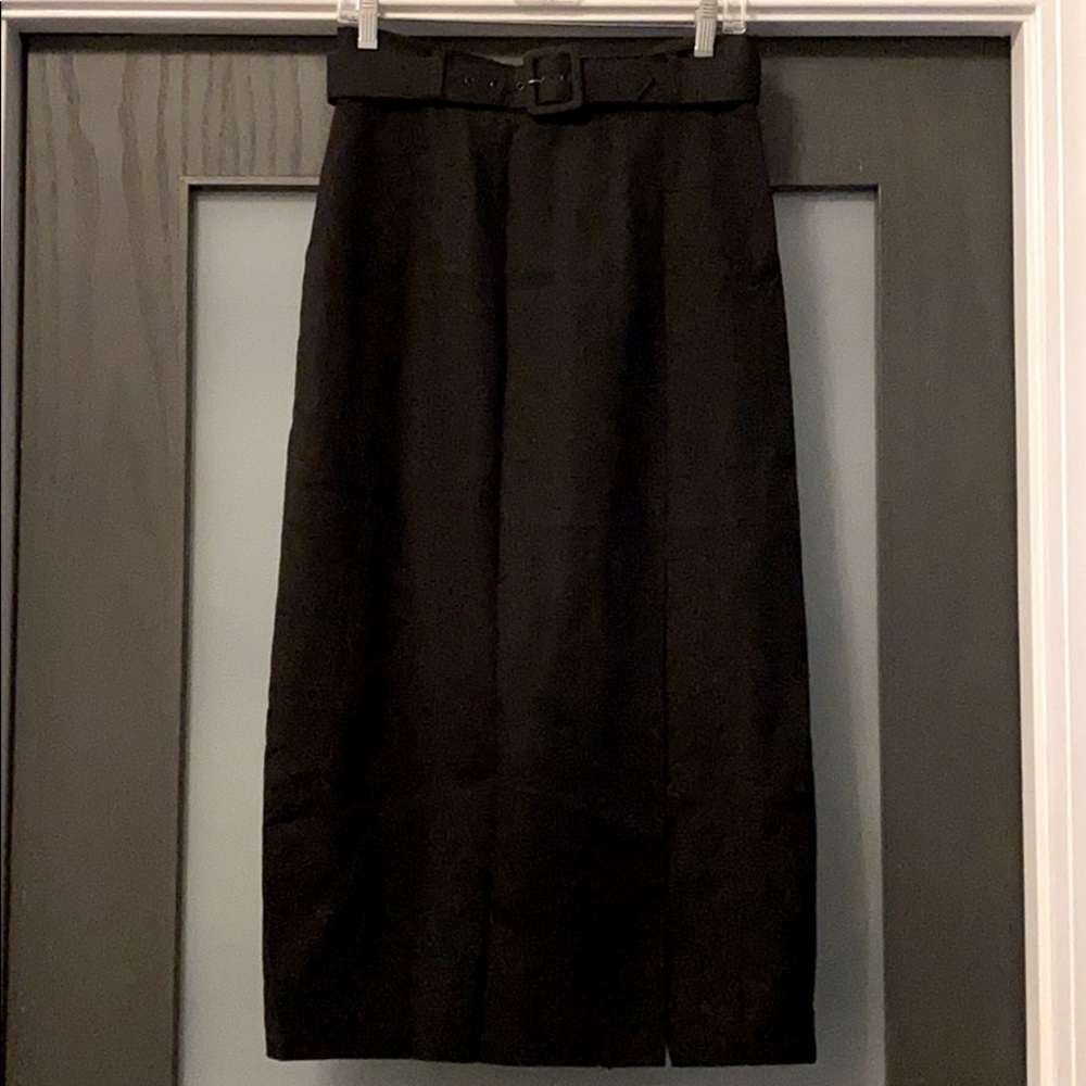 High waisted belted skirt